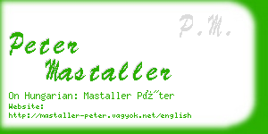 peter mastaller business card